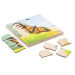 Puzzle educativ multistrat - Fluture - Seria În pădure - 4 straturi - Puzzle de creștere - Lemn
