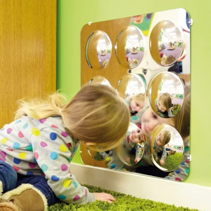 Panou cu oglinzi convexe - Efecte optice - 9 oglinzi - 49 x 49 cm