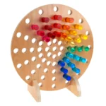 Panou perforat pentru cilindri acrilici - Extensie pentru masa luminoasă circulară - 47 cm - Lemn