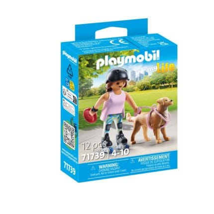 Playmobil - Figurina patinatoare cu animalut de colectie caine Retriever-Set Playmobil-PM71739