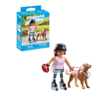 Playmobil - Figurina patinatoare cu animalut de colectie caine Retriever-Set Playmobil-PM71739