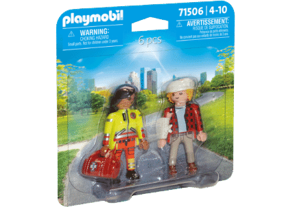 Playmobil-SET 2 FIGURINE PARAMEDIC CU PACIENT-Set Playmobil-PM71506