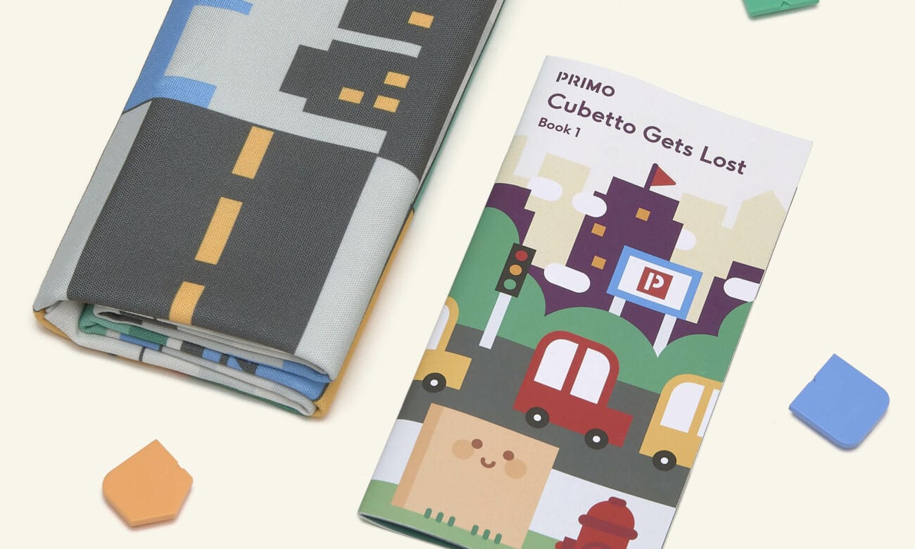 Cubetto – HARTĂ - Aventuri în oras – Covor de joc pentru robotul din lemn, 1 x 1 m – Coding pentru copii mici