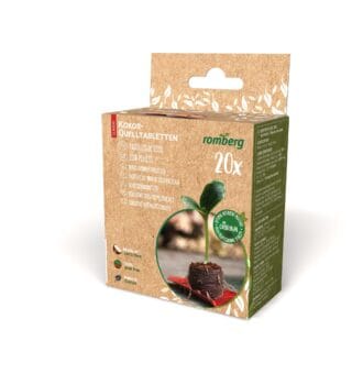 Tablete pastile germinare expandabile din cocos Romberg - substrat natural de germinare fără turbă cu îngrășământ de start