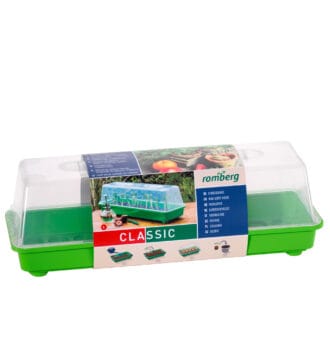 Seră mică de cameră L Romberg - sistem clasic de germinare cu 33 tablete cocos pentru pervaz