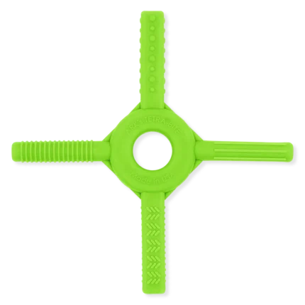 ARK Tetra-Bite® – Instrument de masticație circular, cu 4 extensii texturate – Fidget Oral – Logopedie - XT-Verde Lime