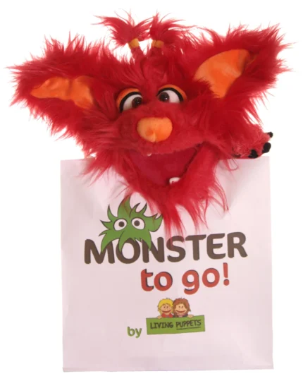 Bzdâbâc, monstrulețul roșu - Marionetă de mână - 35 cm - Original Living Puppets®