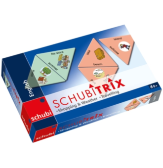 Schubitrix LIMBA ENGLEZĂ - Shopping & Weather, Travelling - Joc lingvistic engleză - Asociere şi vocabular