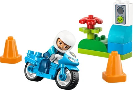 Set LEGO DUPLO MOTOCICLETA ALBASTRA DE POLITIE 10471 - prin Didactopia
