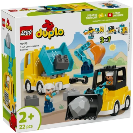 Set LEGO DUPLO VEHICULE DE CONSTRUCTII 3 IN 1 10475 - prin Didactopia