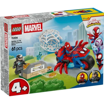 Set LEGO MARVEL SPIDEY PE MOTOCICLETA VS RHINO 11206 - prin Didactopia