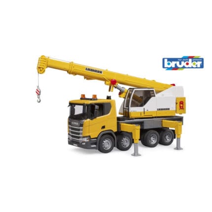 Bruder camion cu macara Scania Super 560R Liebherr cu lumini si sunete-Vehicule Originale Bruder-BR03571