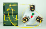 Cablu conector de siguranță - Safety Lead - Galben - Fișă + Bucșă 4 mm - stivuibile