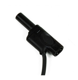 Cablu conector de siguranță - Safety Lead - Negru - Fișă + Bucșă 4 mm - stivuibile