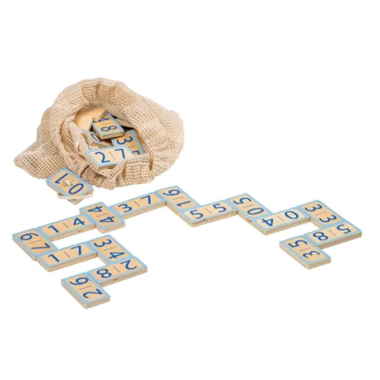 Nomido - Matematică isteață - Joc matematic operații aritmetice - Set cu 48 dominouri mari din lemn