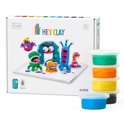 Plastilină - Argilă specială de modelat - Aliens Extraterestrii - Hey Clay®- Set 15 cutii - Conectare la App