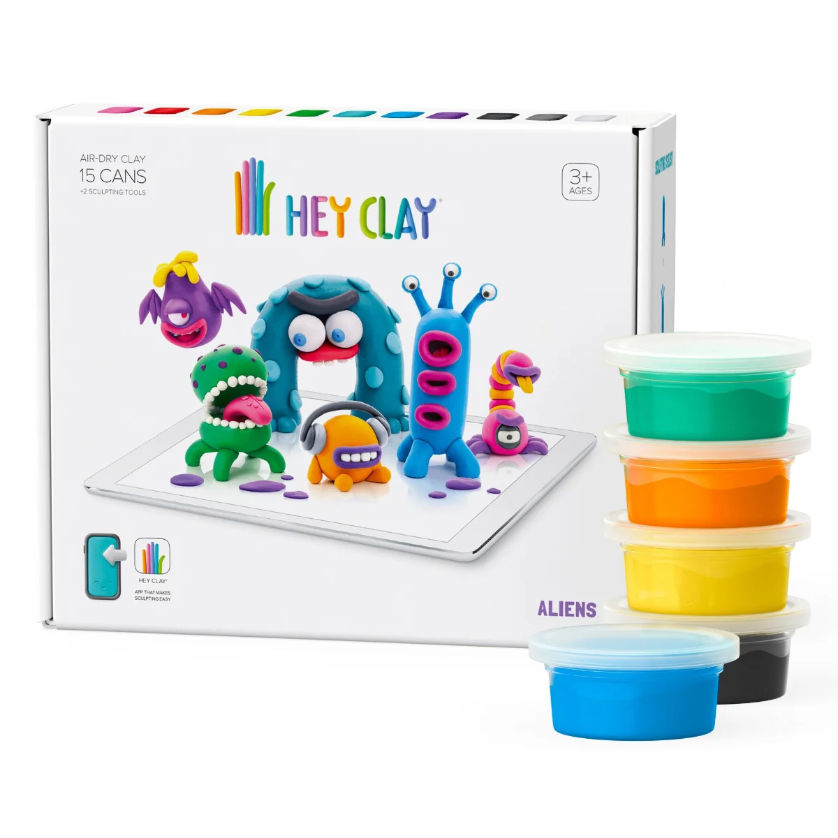 Plastilină - Argilă specială de modelat - Aliens Extraterestrii - Hey Clay®- Set 15 cutii - Conectare la App 2 Plastilină - Argilă specială de modelat - Aliens Extraterestrii - Hey Clay®- Set 15 cutii - Conectare la App