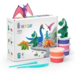 Plastilină - Argilă specială de modelat - Dinos - Dinozauri - Hey Clay!®- Set 15 cutii - Conectare la App