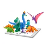 Plastilină - Argilă specială de modelat - Dinos - Dinozauri - Hey Clay!®- Set 15 cutii - Conectare la App