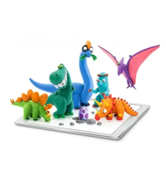 Plastilină - Argilă specială de modelat - Dinos - Dinozauri - Hey Clay!®- Set 15 cutii - Conectare la App