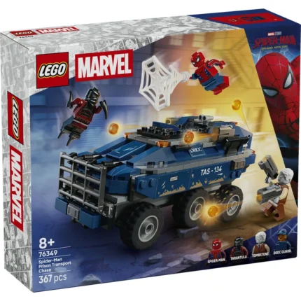 Set LEGO MARVEL SPIDERMAN URMARIRE CU OMUL PAIANJEN SI MASINA INCHISORII 76349 - prin Didactopia