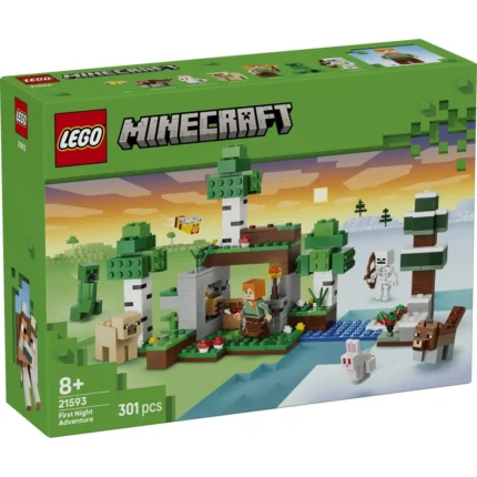 Set LEGO MINECRAFT PRIMA AVENTURA PE TIMP DE NOAPTE 21593 - prin Didactopia