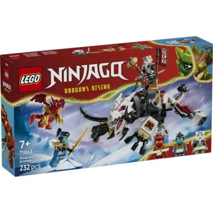 Set LEGO NINJAGO ZILVAR SI MONSTRUL DRAGON GRIMTAK 71863 - prin Didactopia